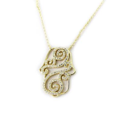 [L7095] - Gold-plated Necklace 'Fatma' White Gold