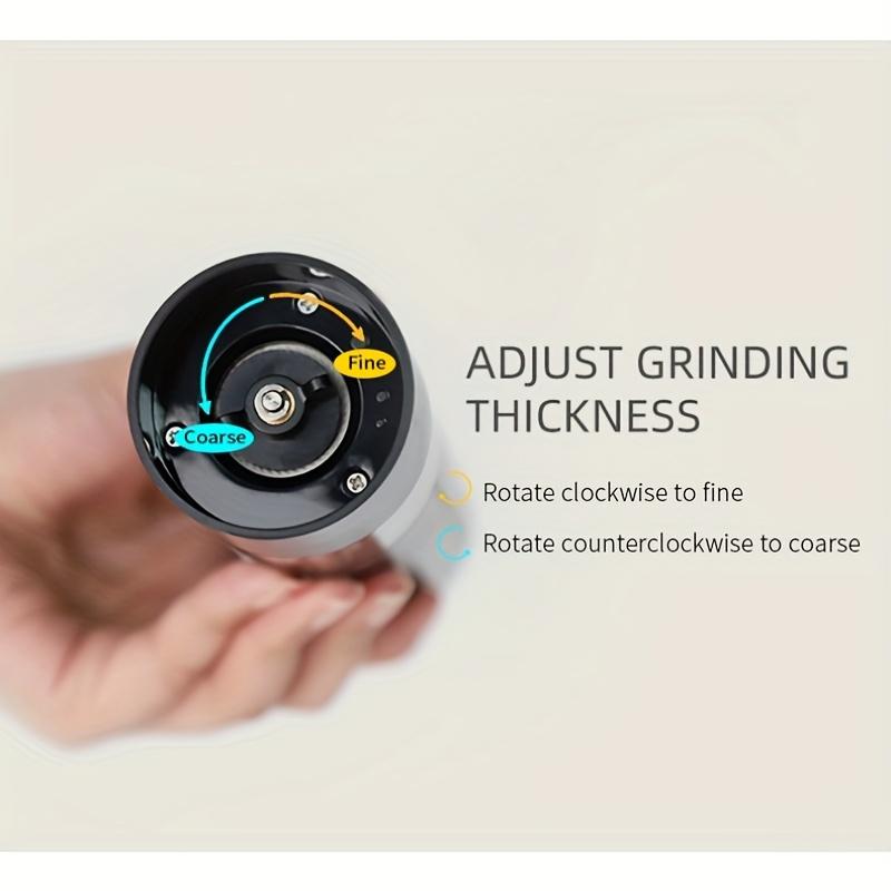 Salt Pepper Grinder USB Rechargeable Electric Adjustable Coarseness Auto Spice Grinders Ground Pepper Powder Peppercorn Sea Salt