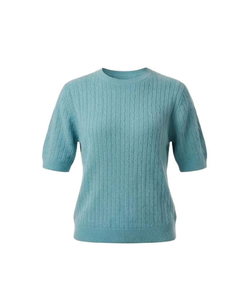 Baseukala Cable Round Short Sleeve Knit (5Colors)