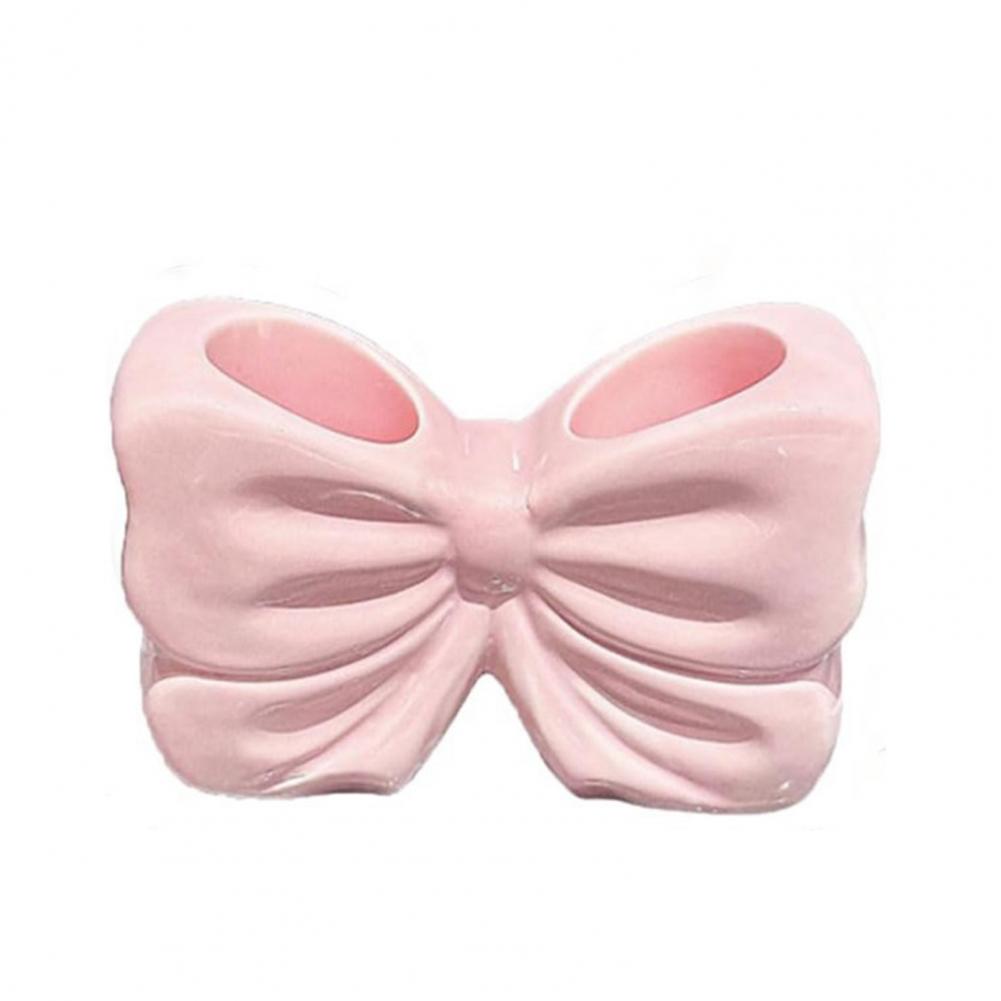 

Toothbrush Storage Rack Bow Tie Toothbrush Holder Elegant Bow-knot Toothbrush Holder with Polished for Easy for Toothbrushes рожевий
