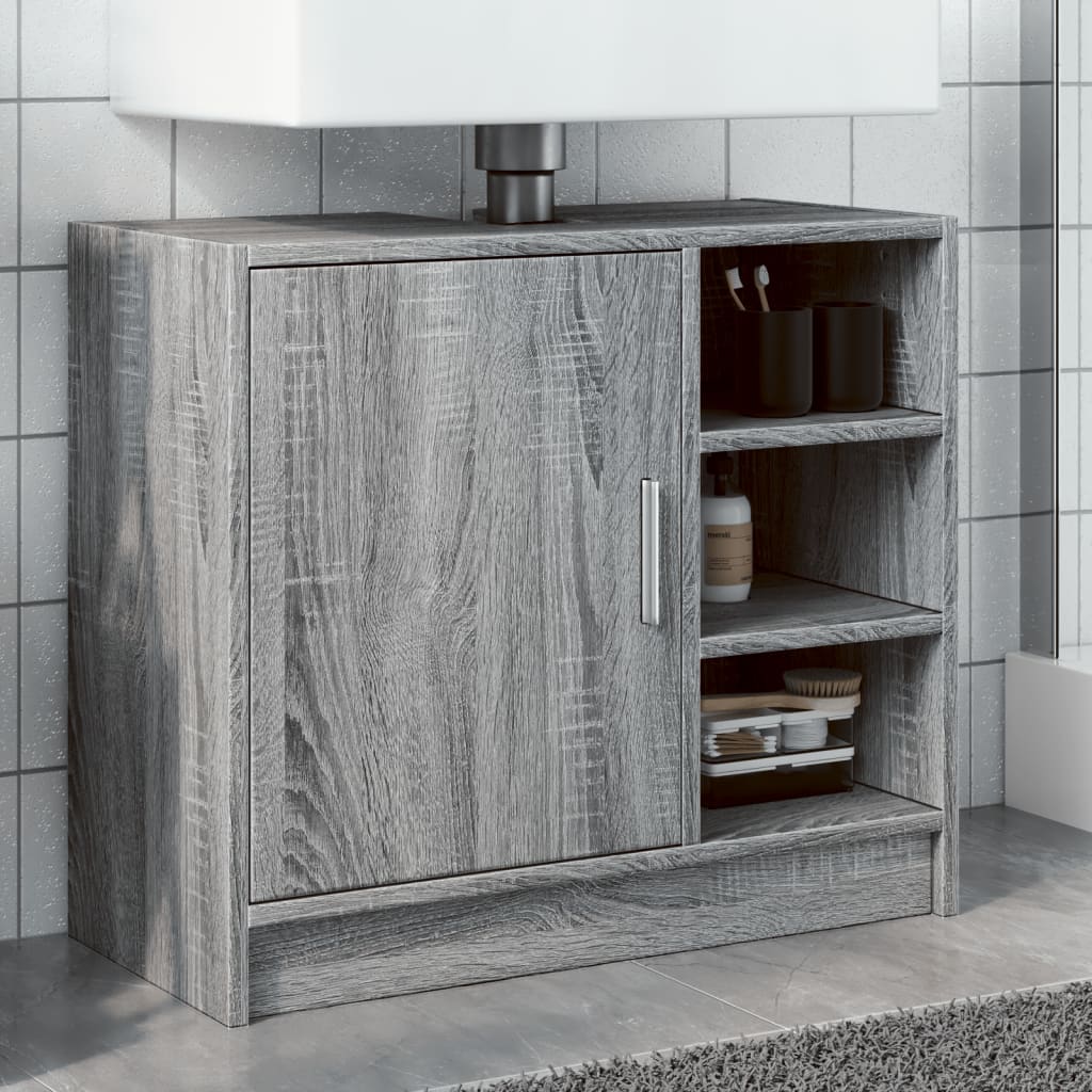 Waschtischunterschrank, Unterschrank unter dem Waschbecken, Schrank ohne Waschbecken, Sonoma-Eiche 63 x 29 x 55 cm