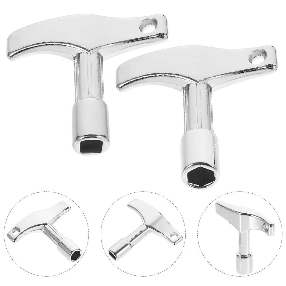 2PCS Zinc Alloy Drum Keys Square/Hexagonal Drum Key Tuner Practical Acoustic Drum Tools