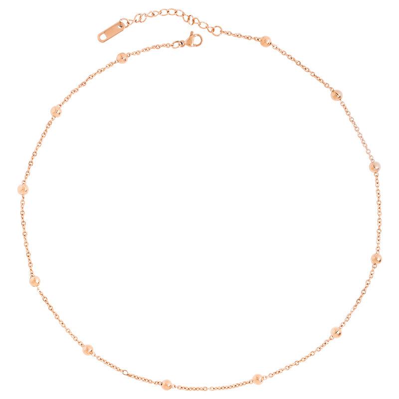 Нержавеющая сталь 316L золотого цвета Подвеска-шарик Ожерелье Модное Минималистичная цепочка модное женское 45cm розового золота