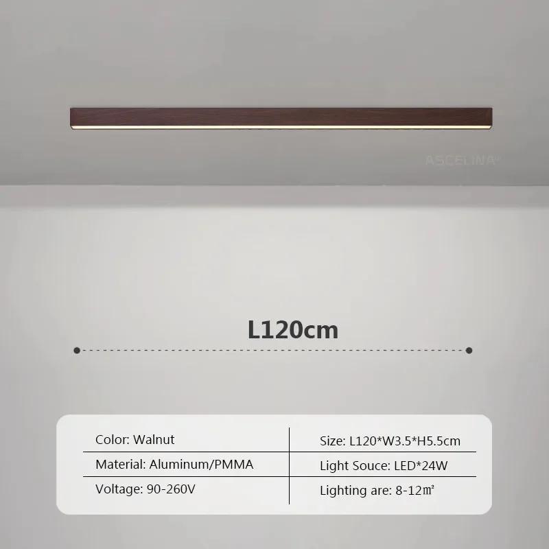 Nordic LED Ceiling Lights Minimalist Long Strip Wooden Decor Lamps For Livingroom Entryway Bedroom Corridor Cloakroom Luminaires