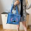 Women's Plush Kuromi & Cinnamoroll Tote Crossbody Bag - Cute Dog Tooth Design Handbag