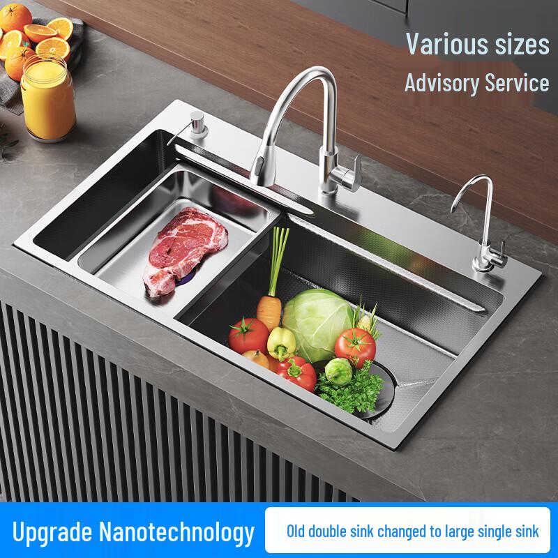 Shuopu Kitchen Stainless Steel Sink with Pull-Out Faucet
