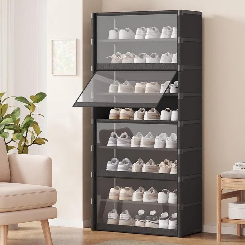 Mehrschichtiges Schuhregal, Schuhschrank, staubdichtes, transparentes Design für kleine Räume, geräumiges Aufbewahrungs-Organizer-Regal für Schuhe