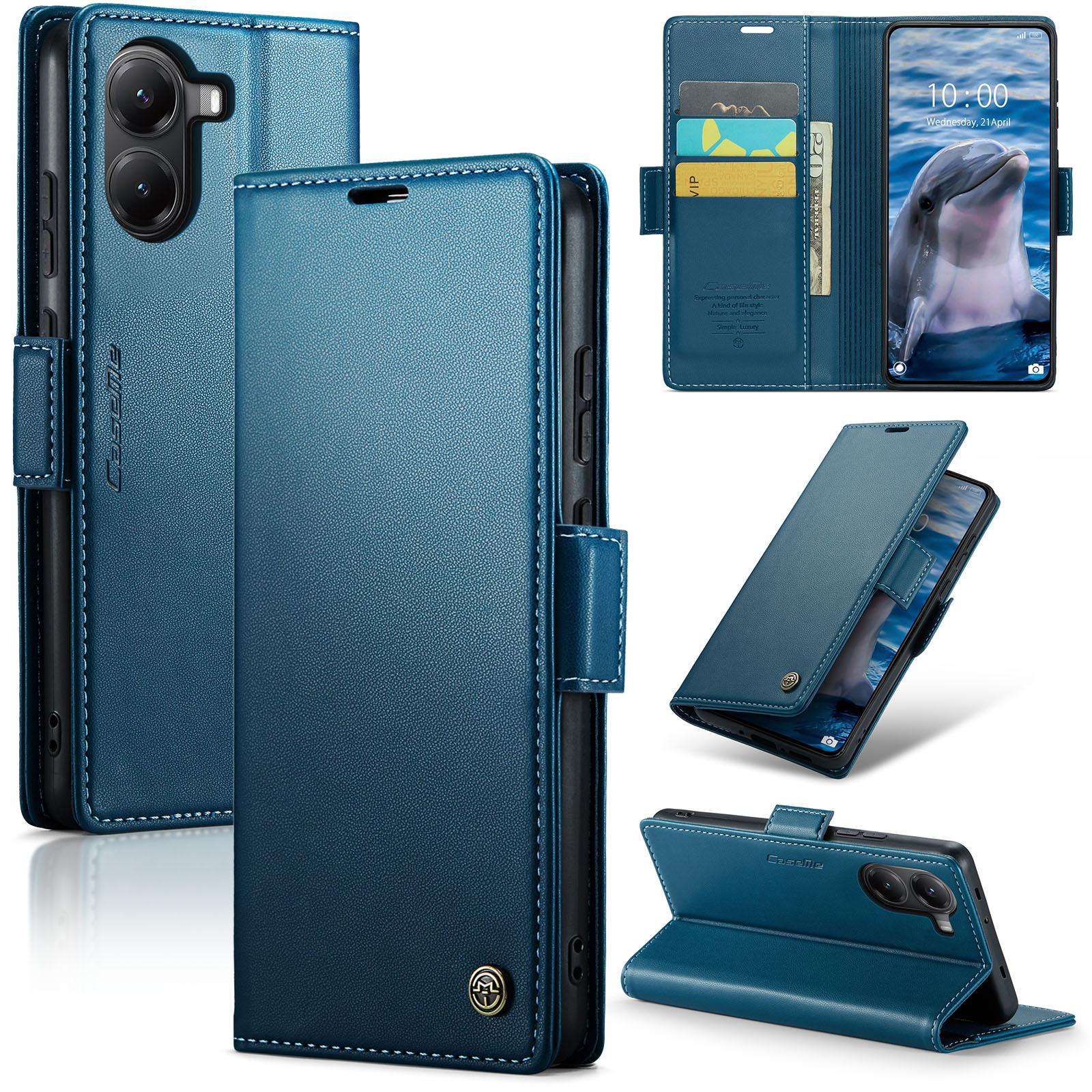 

For Xiaomi Poco X7 Pro 5G Case CASEME 023 Series RFID Blocking Leather Wallet Stand Phone Cover E