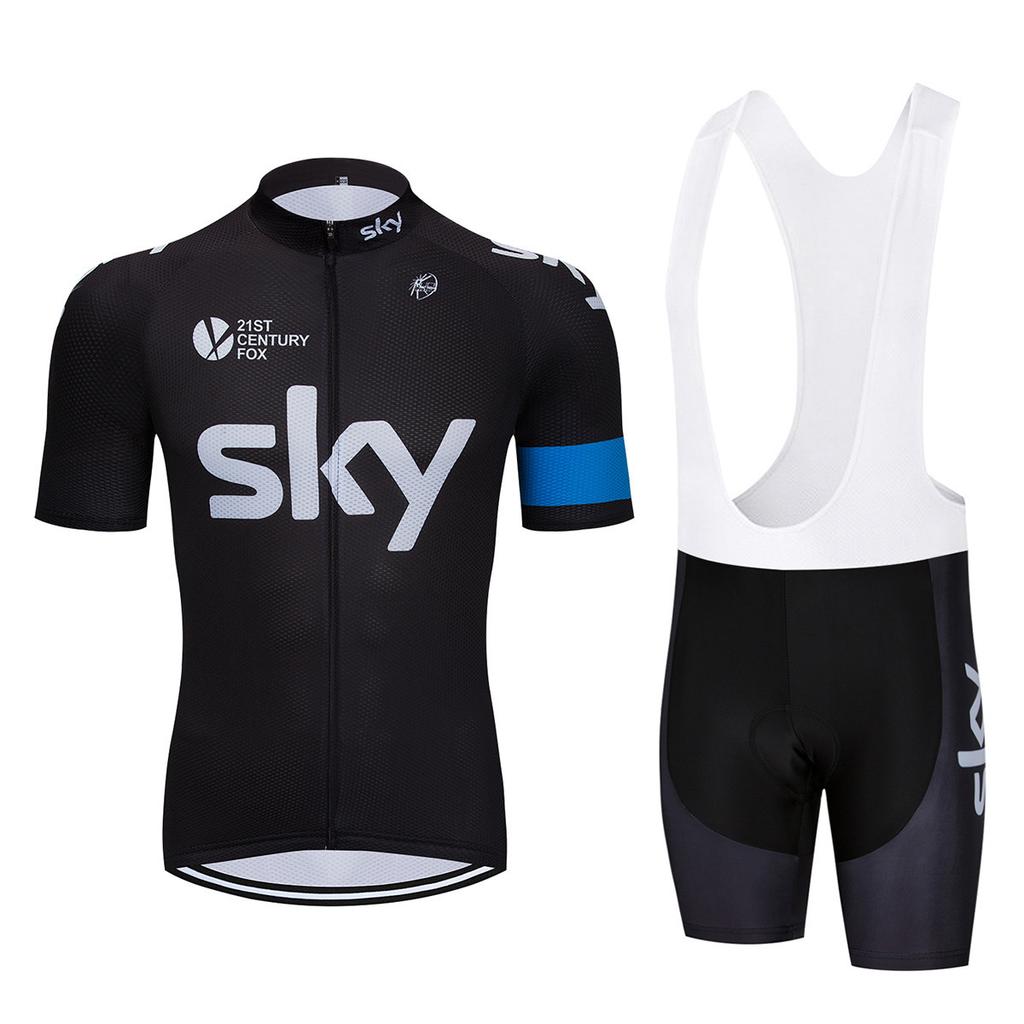 Bicycle Clothing Sky Team Mountain Bike Bicycle Team Edition Cycling Suit Set Strap Short Sleeve Set 2026 Summer Breathable Cycling Suit Set
