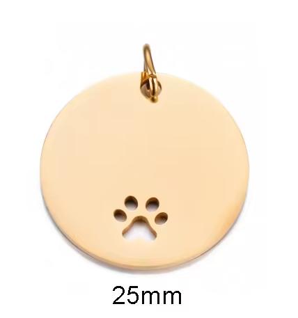 Customized Mirror Polished Hollow Paw Heart Tags Stainless Steel Pendants For DIY Personalized ID/Name/Logo/Text Jewelry