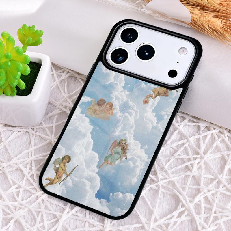 Vintage Painting Paradise Angel Shockproof Phone Case for iPhone 17 Air 16e 15 11 12 14 13 Pro Max Cover Coque