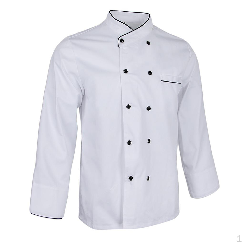 

Chef Coat with Long Sleeve Restaurant Hotel Cook Uniforms White L