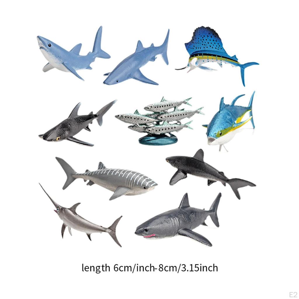 10x figurine realiste de animale marine din adâncuri, creaturi marine, jucării pentru petrecere pe desktop