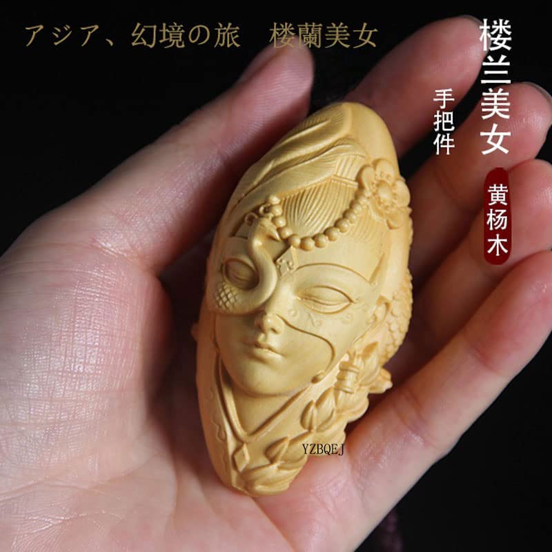 Wood Carving Loulan Beauty Wooden Sculpture Art Collection Dragon Figurine Feng Shui Protection from Evil Amulet Good Luck Charm Feng Shui Goods