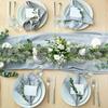 CEWOR 5pcs 5.5ft Artificial Eucalyptus Garland Fake Silver Dollar Eucalyptus Greenery Garland Vines Table Runner for Wedding Arch Backdrop Table
