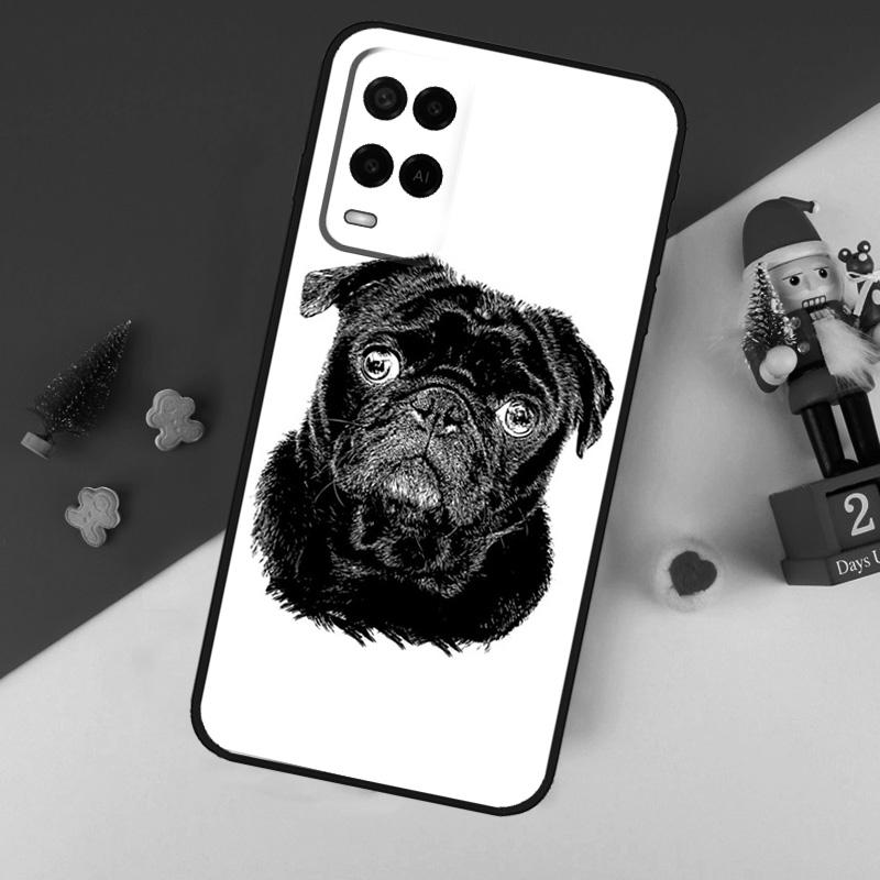 Cute Pug Dog Case For Oppo A94 A74 A54 A60 A40 A80 A16 A76 A96 A98 A58 A78 A18 A38 A57 A17 A15 A5 A6 Pro