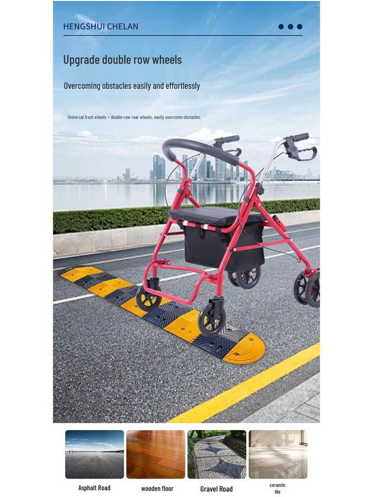 Korean Folding Walker with Wheels – Walking Aid and Shopping Cart