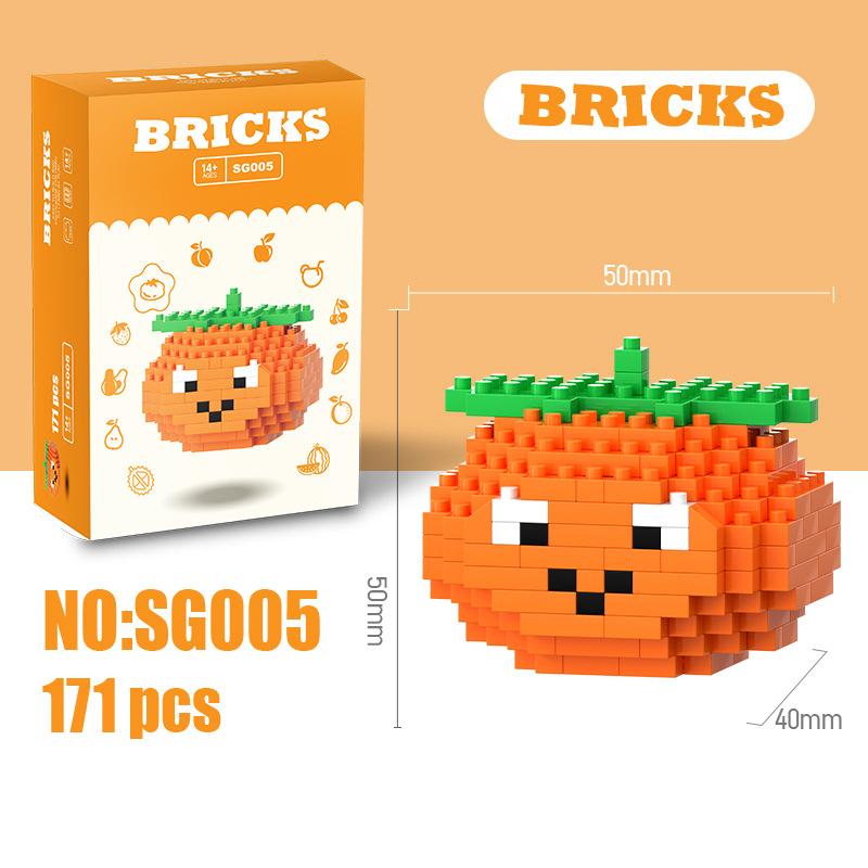 Small particle assembled building blocks educational toys fruit puzzle children boys and girls educational small ornaments gifts