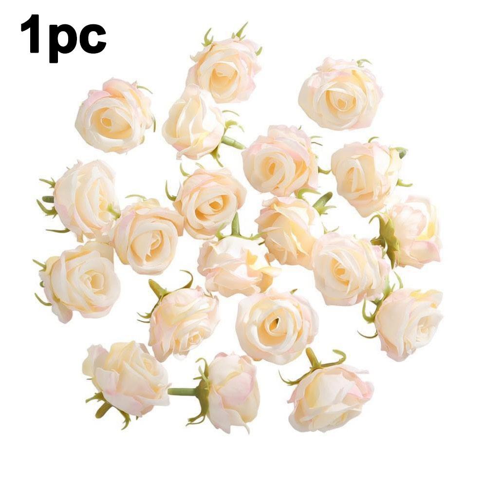 1pc Silk Artificial Flowers Table Wreath Realistic Rose Flower Head Diy Craft Soft Home Decoration Photography Props