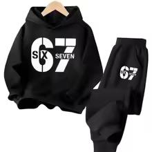 67 Chic Children's Hoodies Set 4-13Y Korean Streetwear Block Tracksuit Fashion Comfortable Kids Sweatshirt 2 Pcs Sets Pant Suit