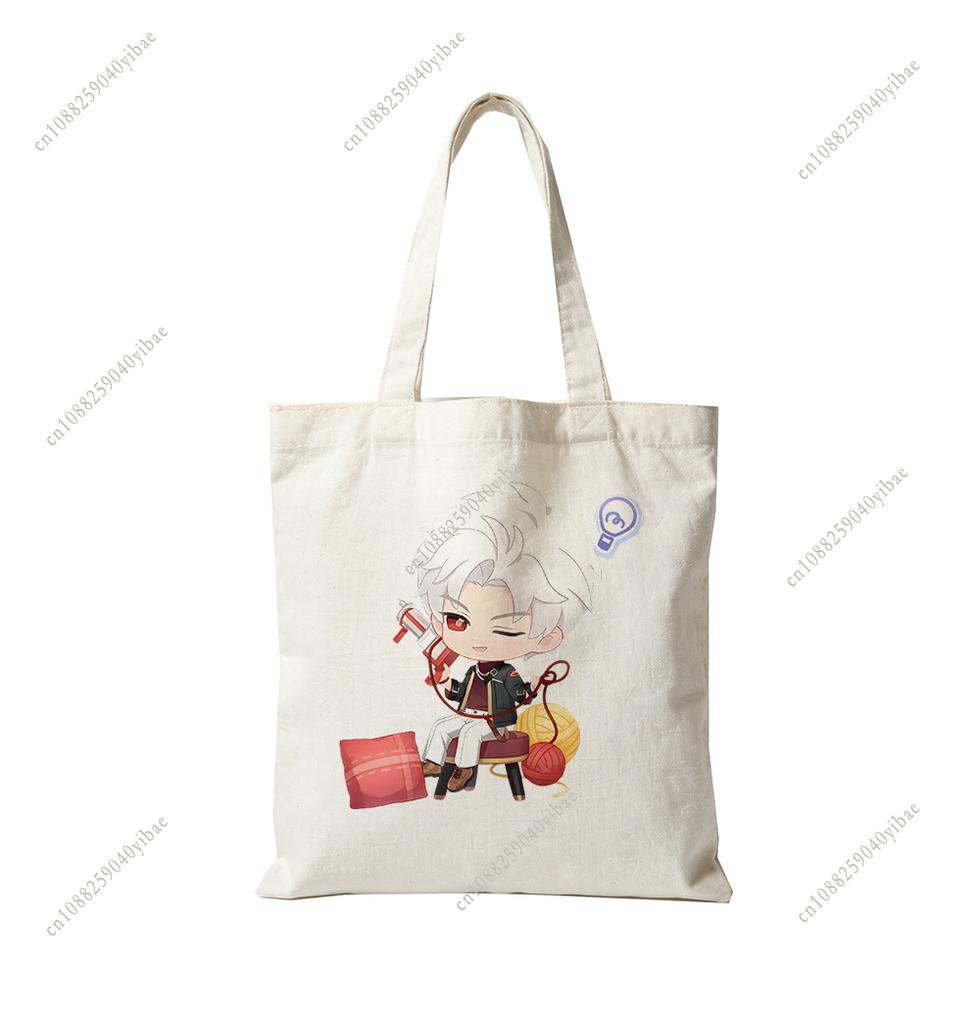 35x40CM Love and Deepspace Anime Amusement Park Canvas Bag Sylus Rafayel Zayne Xavier Cartoon Cosplay Fans Collection Gift
