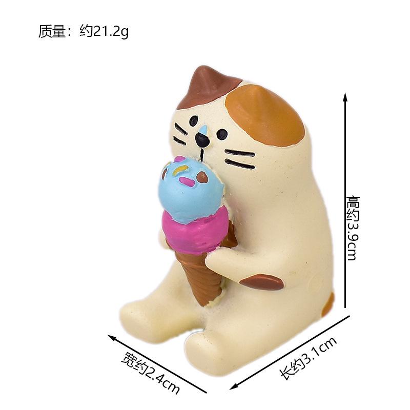 Zakka Summer Ice Cream Truck Monster Chocolate Cool Mint Popsicle Cone Cat Cute Snow Monster Creative Miniature Scene Decoration