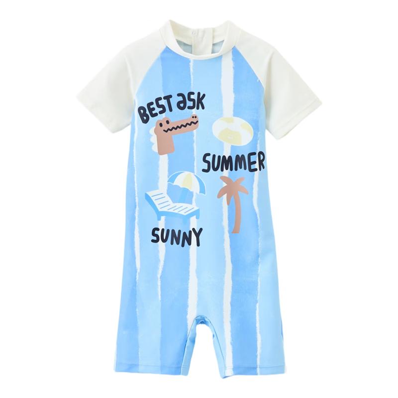 

ASK JUNIOR Boys Short Sleeve One-Piece Swimsuit 90