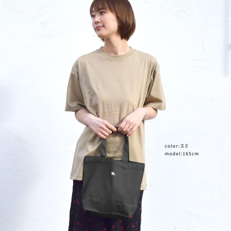 Domain Equestrian Tote Bag for Women and Men Canvas Small Size S Simple Cotton Cotton 146001 [Sendai "Date Masamune" Statue] 100% (Smoky Pink)