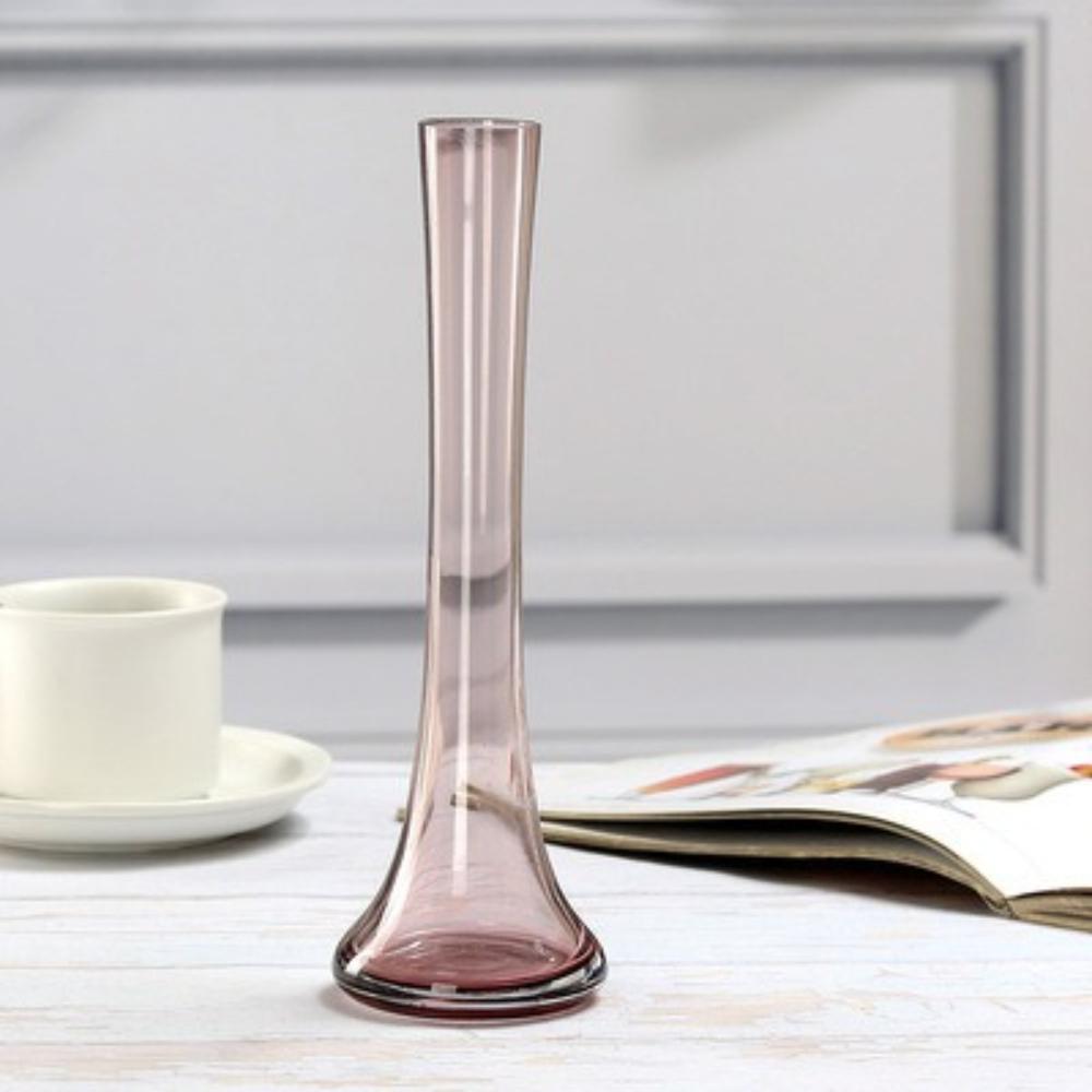 Fashionable Colored Transparent Glass Vase for Single Flower Arrangement Modern Table Decoration for Home Wedding Decoration