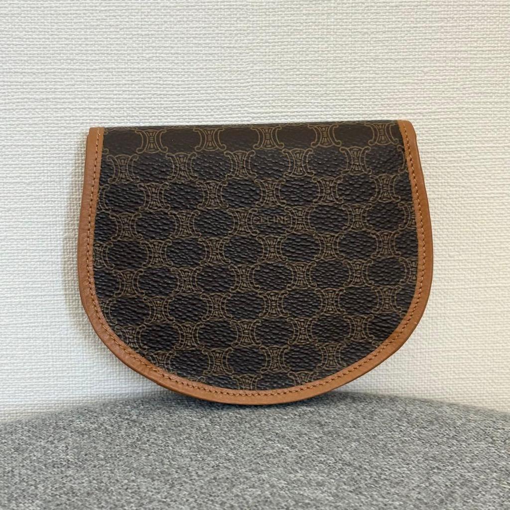 Used 【Beautiful Condition】Celine Macadam Brown-toned Bi-fold Wallet Half-moon 529