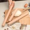 Beech Wood Rolling Pin: Solid Dough Roller for Baking & Dumplings