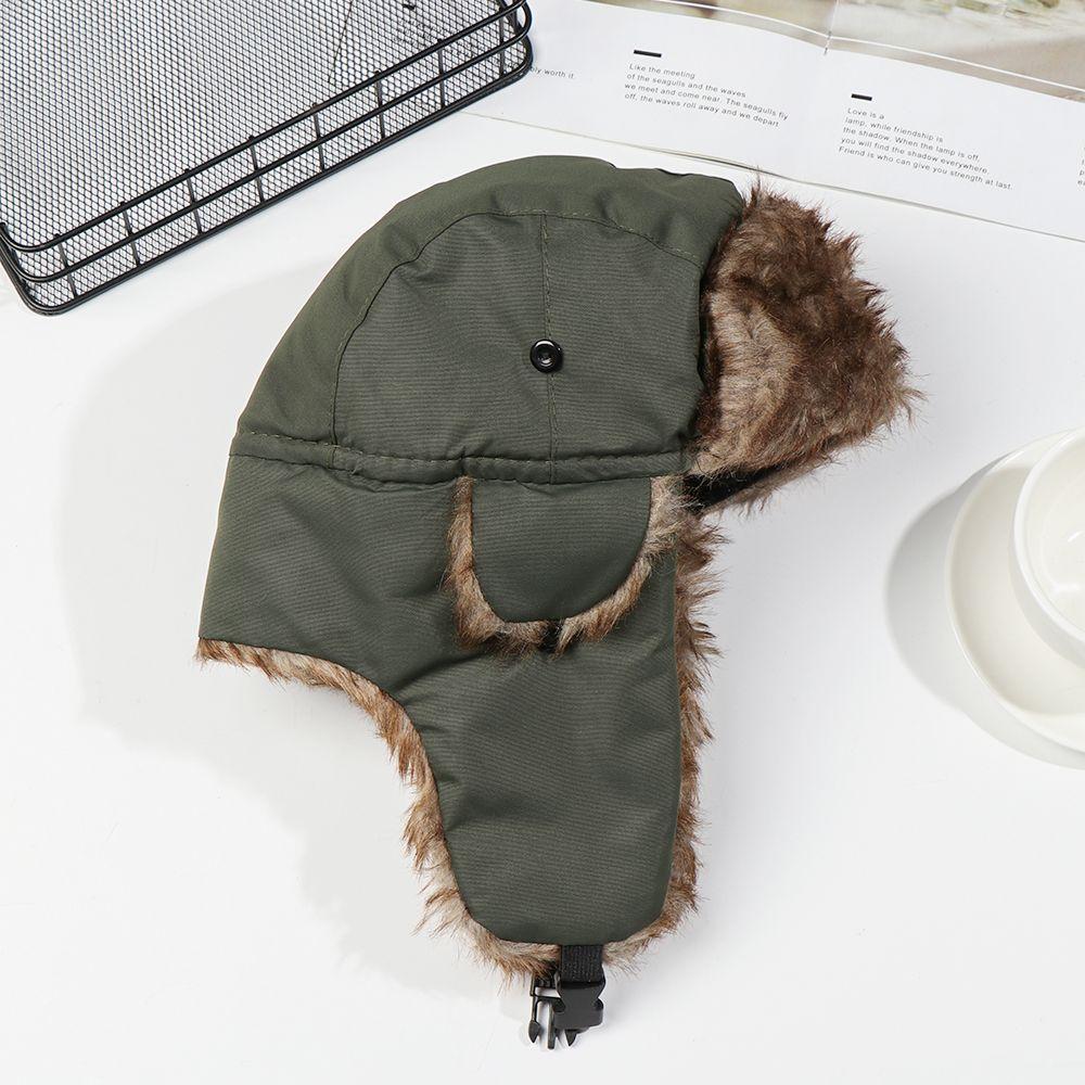 Men's Winter Trapper Aviator Trooper Earflap Warm Russian Waterproof Ski Hat Bomber Cap Russian Warm Ear Protectors Hats