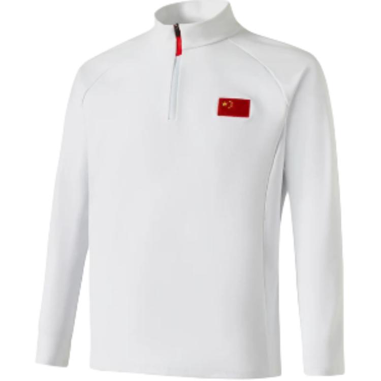 Anta Champion All-Weather Series Fleece Thickened Warm Half-Zip Stand Collar Knitted Sweatshirt Men Sweatshirt Paper-White 152410401-1