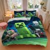 3pcs Minecraft Creeper Enderman Zombie Home Bedding Set-Universal Three-Piece Suit for Bedroom, Guest Room, Living Room, Hotel-Perfect Gift