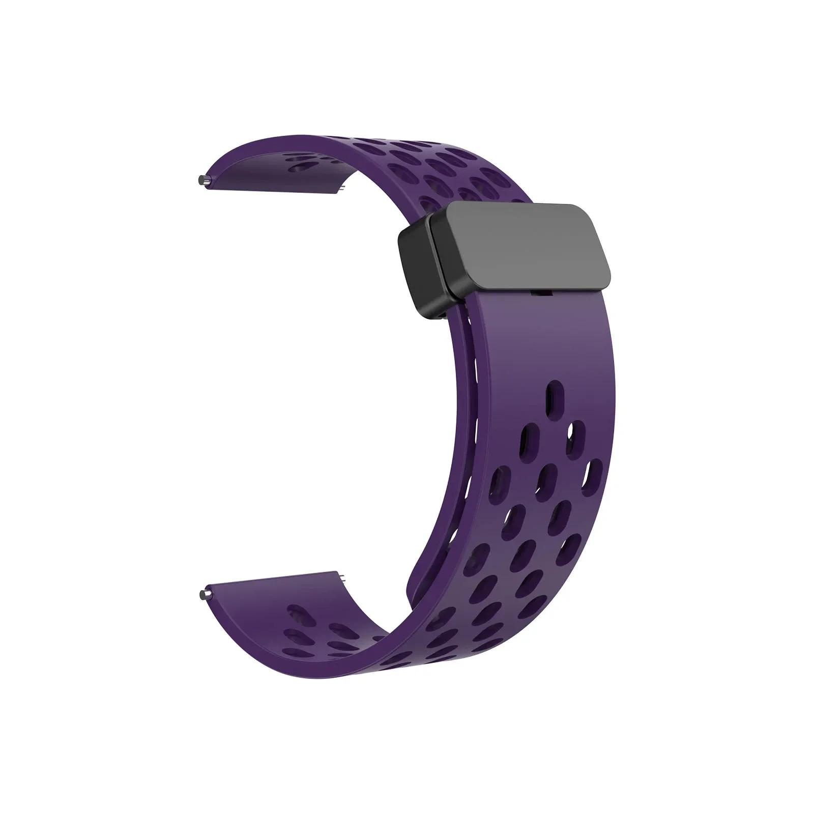 

22мм Магнитный силиконовый ремешок для Amazfit Bip 6 5 5 Unity/GTR 2 3 4 Дышащий для Amazfit Stratos/Balance/Pace Спортивный наручный ремешок 22mm Universal