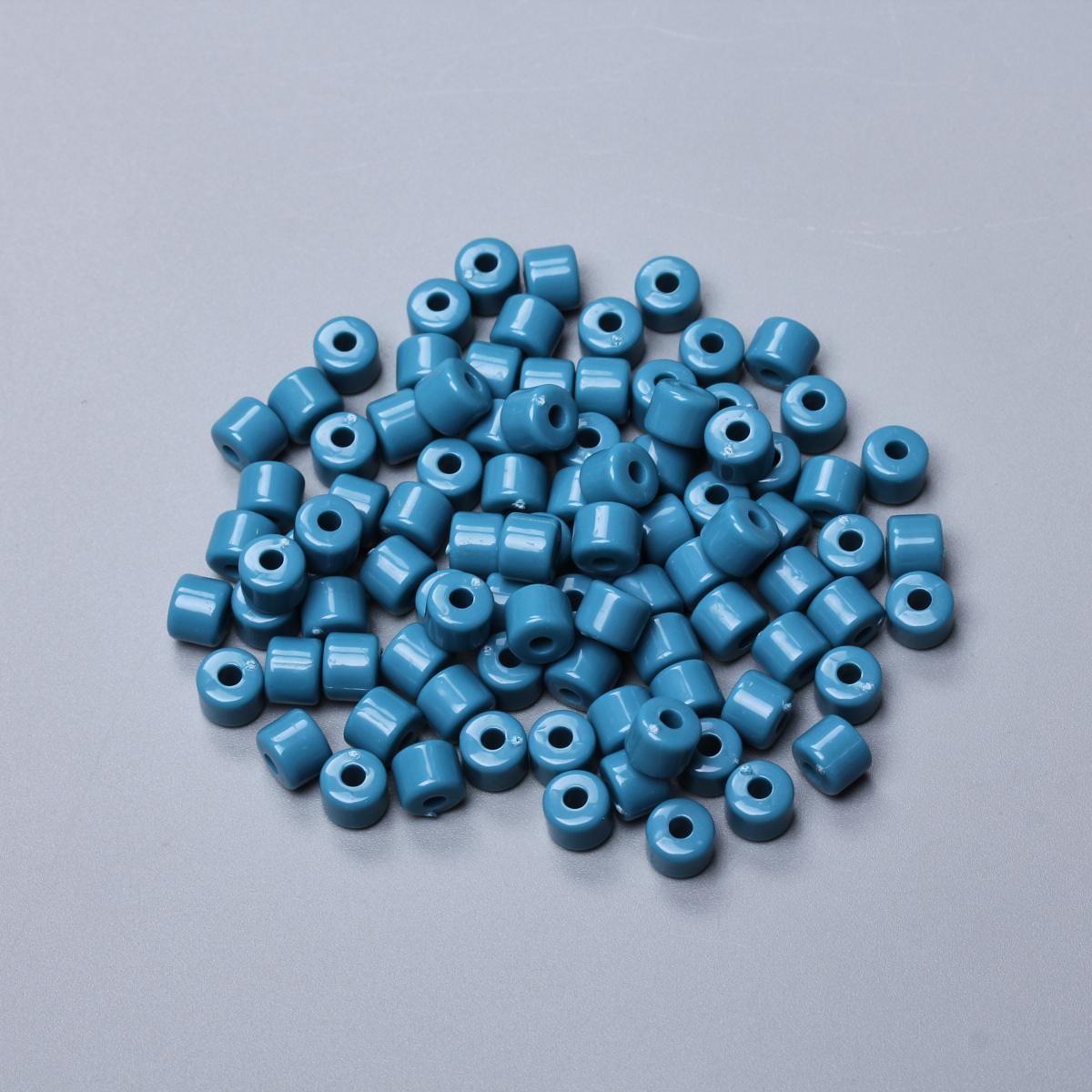 Творческий 6,5 мм свободные бусины материал 100 шт браслет модное ожерелье аксессуары цилиндрический кремовый цвет изготовление акрил для сережек ювелирные изделия своими руками синий