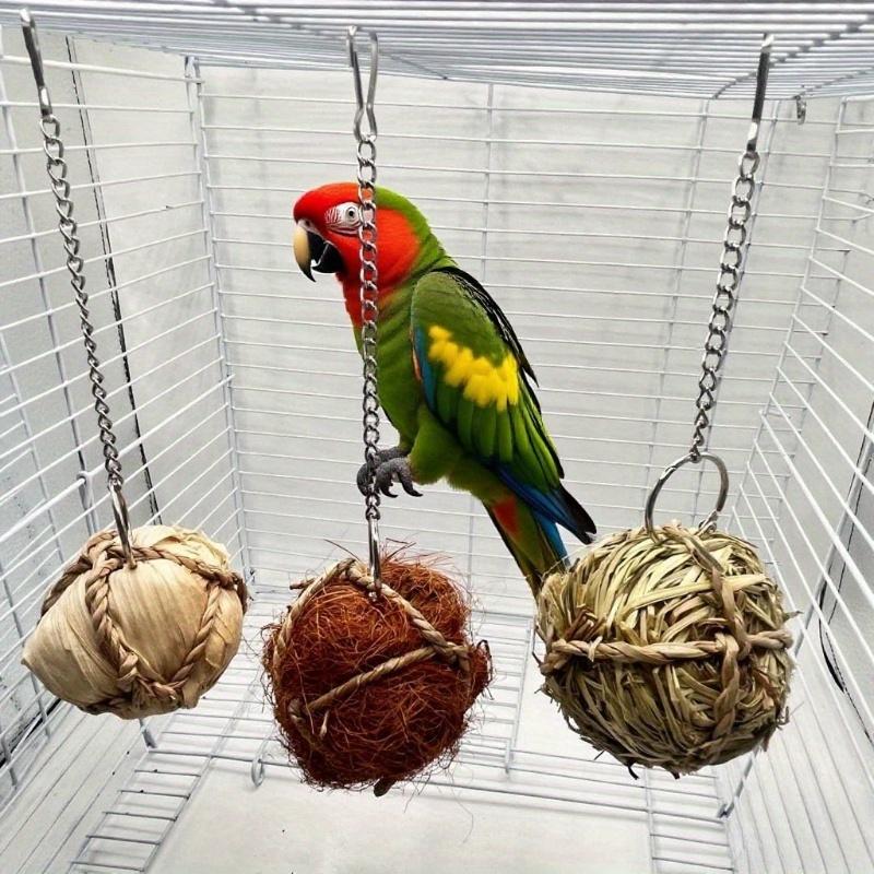 Natural Chewable Activity Toy,Can Be Hung,Fun Hay Pet Ball Suitable for Parrots,Rabbits, Gerbils,Hamsters,and Other Small Animal
