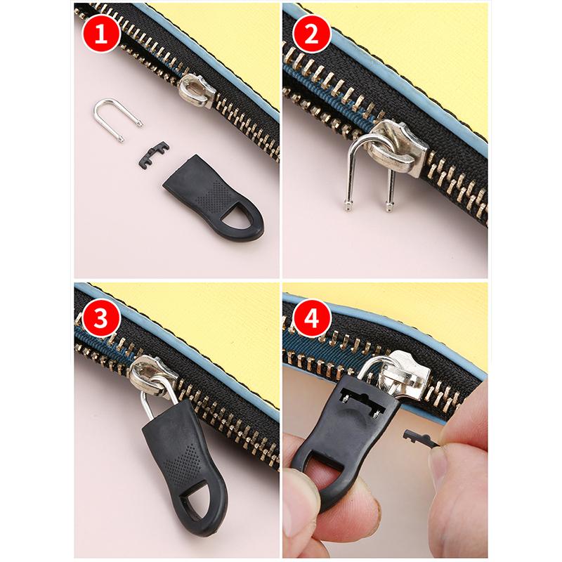 8/10 Stück Ersatz-Reißverschlusskopf Werkzeuglos Abnehmbarer Reißverschlussanhänger für Gepäck Schultasche Ende Passend Seilanhänger Kleidung Reißverschluss Fixierer Defekt