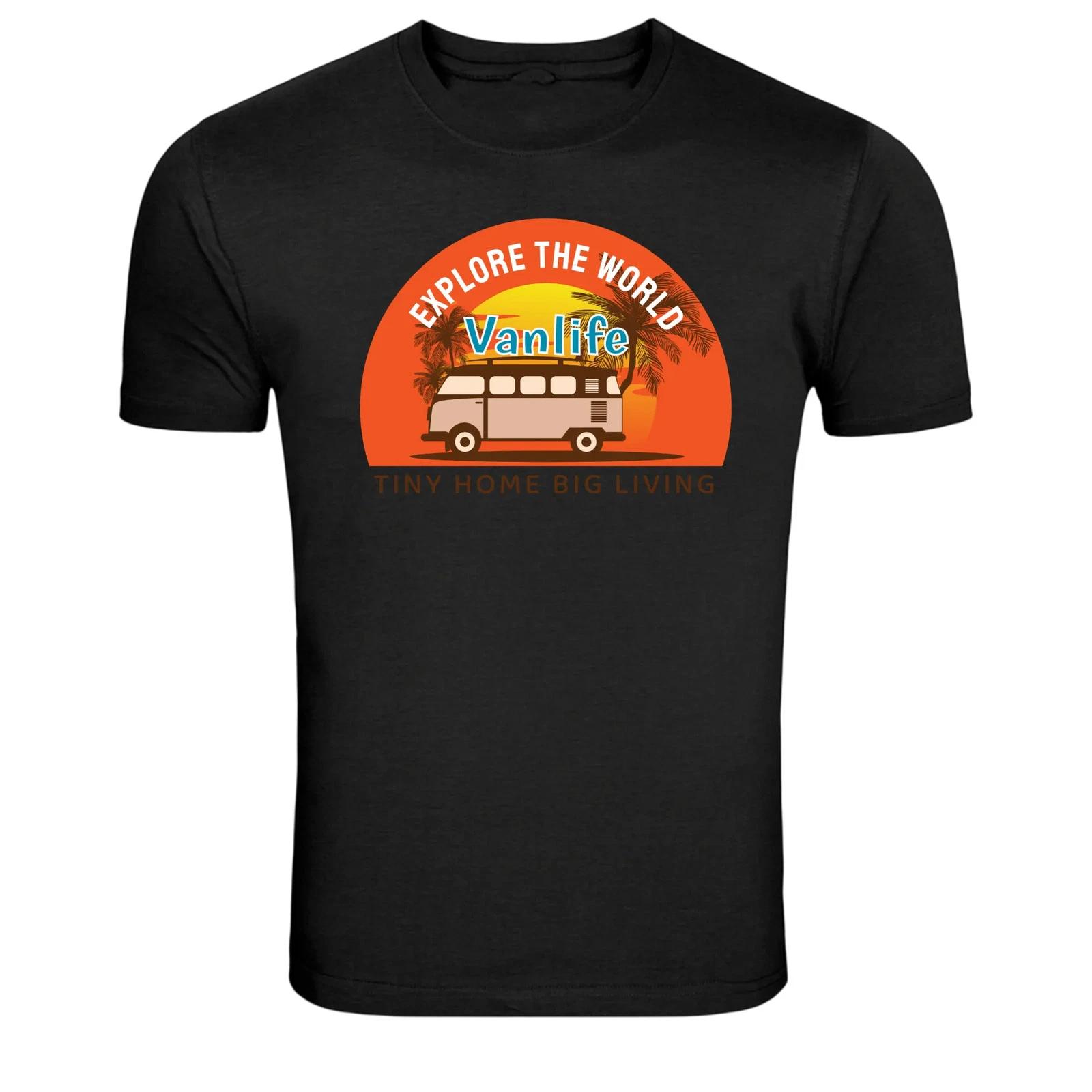 Vanlife Explore The World Travel Graphic T-Shirt 2XL