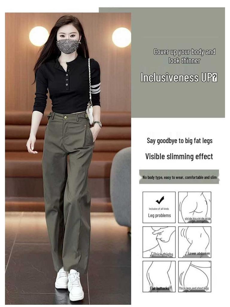 Women's Plus Velvet Thickened Workwear Pants - Winter/Spring Casual Long Pants 2025 New Style