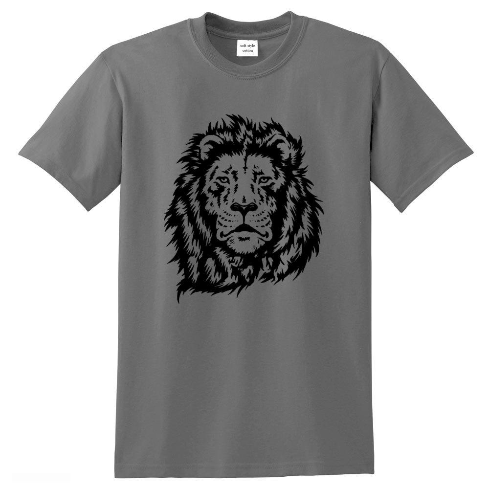 Lion print cool men t shirt mens 100 cotton short sleeve casual loose style tshirt oneck tshirt male man tee shirts