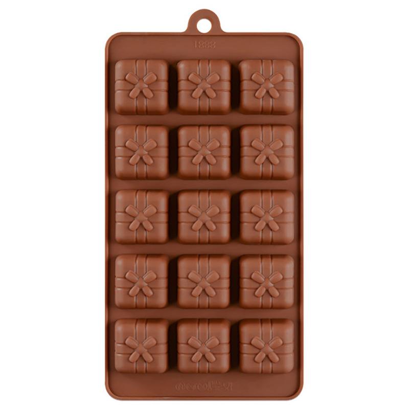 1 Pcs Chocolate Mold Christmas Gift Box Silicone Candy Mould 15 Cavity Bakery Tool DIY Dessert Accessories Baking Tools