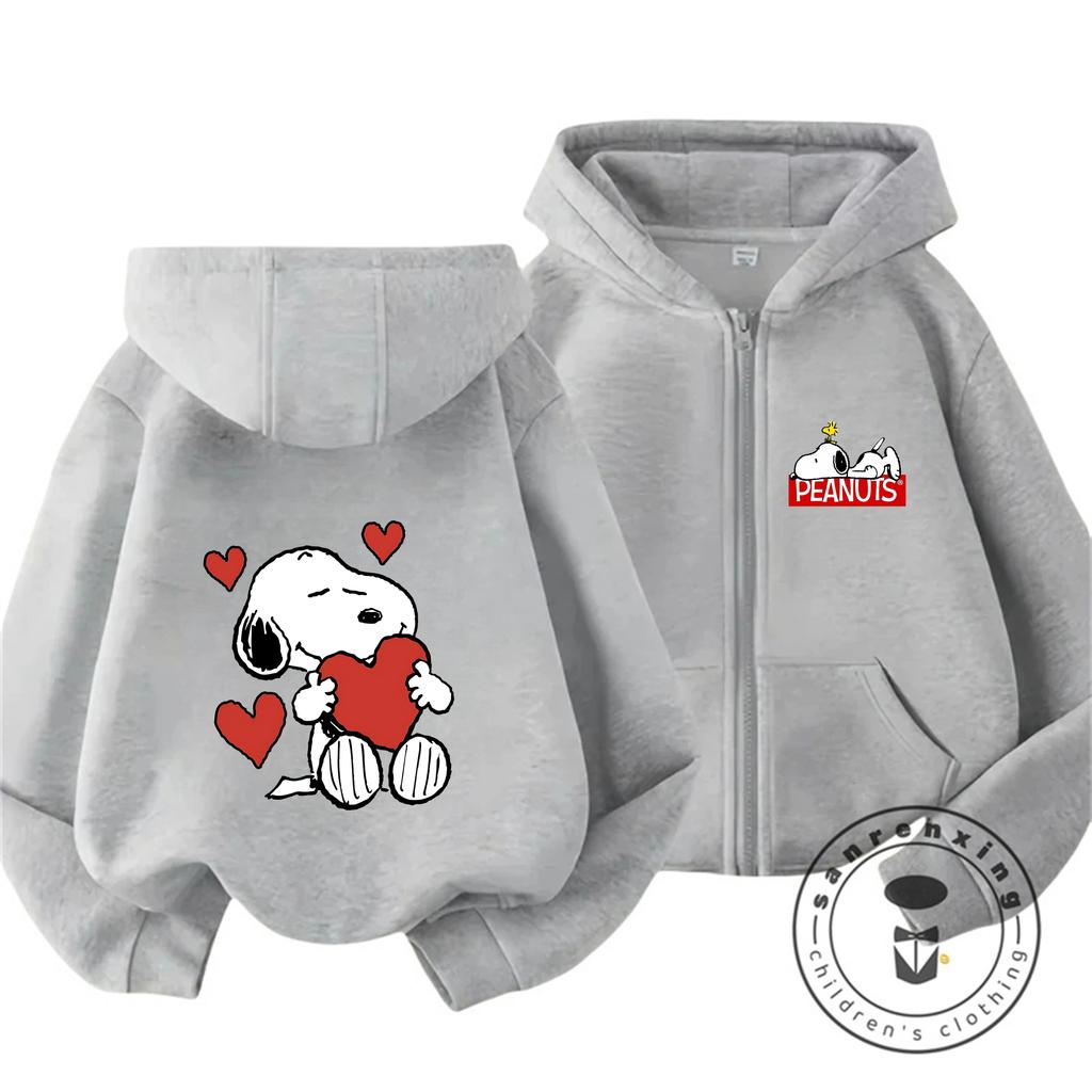 Boys Girls Cute Cartoon Zipper Hoodie Autumn Winter Trendy Fashion Street Style Kids Apparel