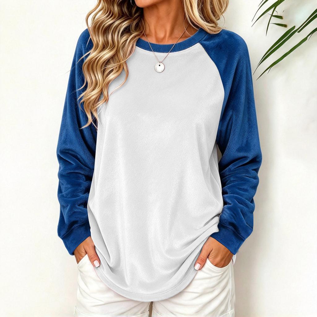 Women's Velvet Color Block Top
