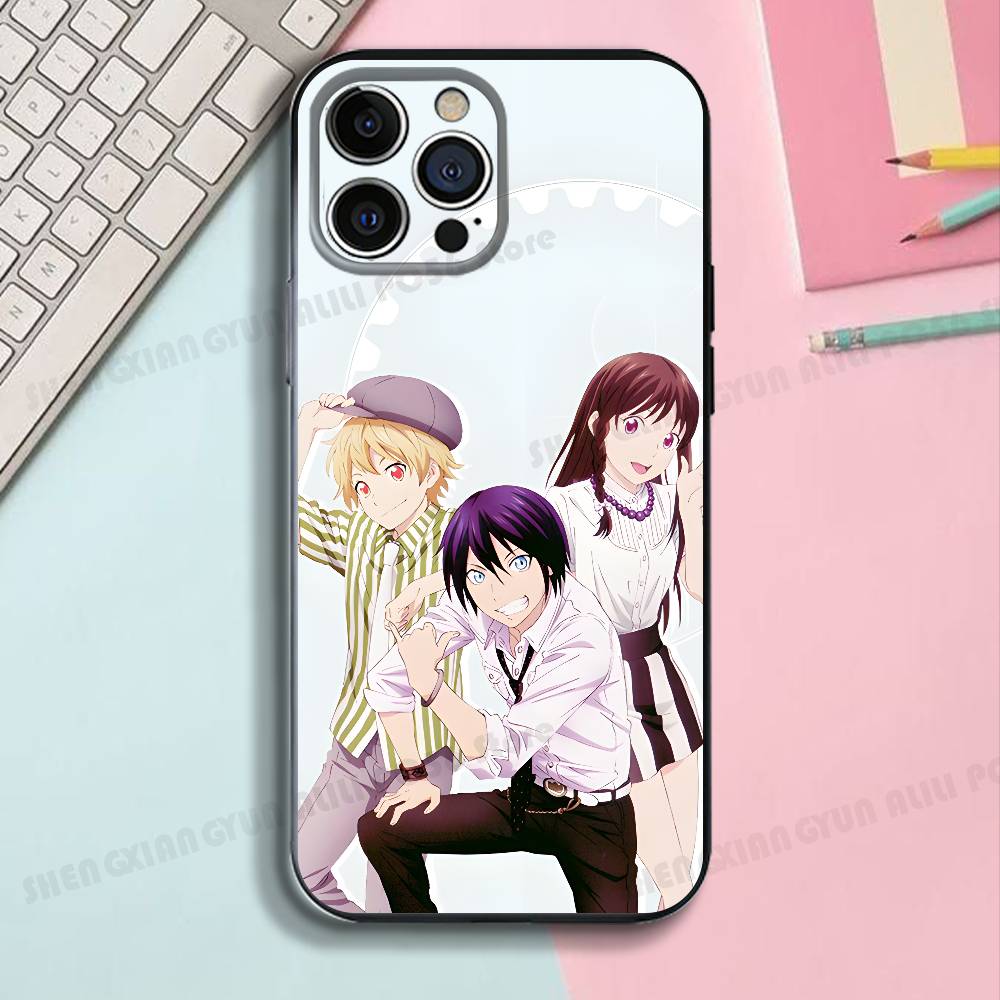 Anime Y-Yato H-Hiyori Y-Yukine Black Phone Case For IPhone 17 16 15 14 13 12 13 12 11 Pro Max Plus X XR Silicone Soft Back Cover