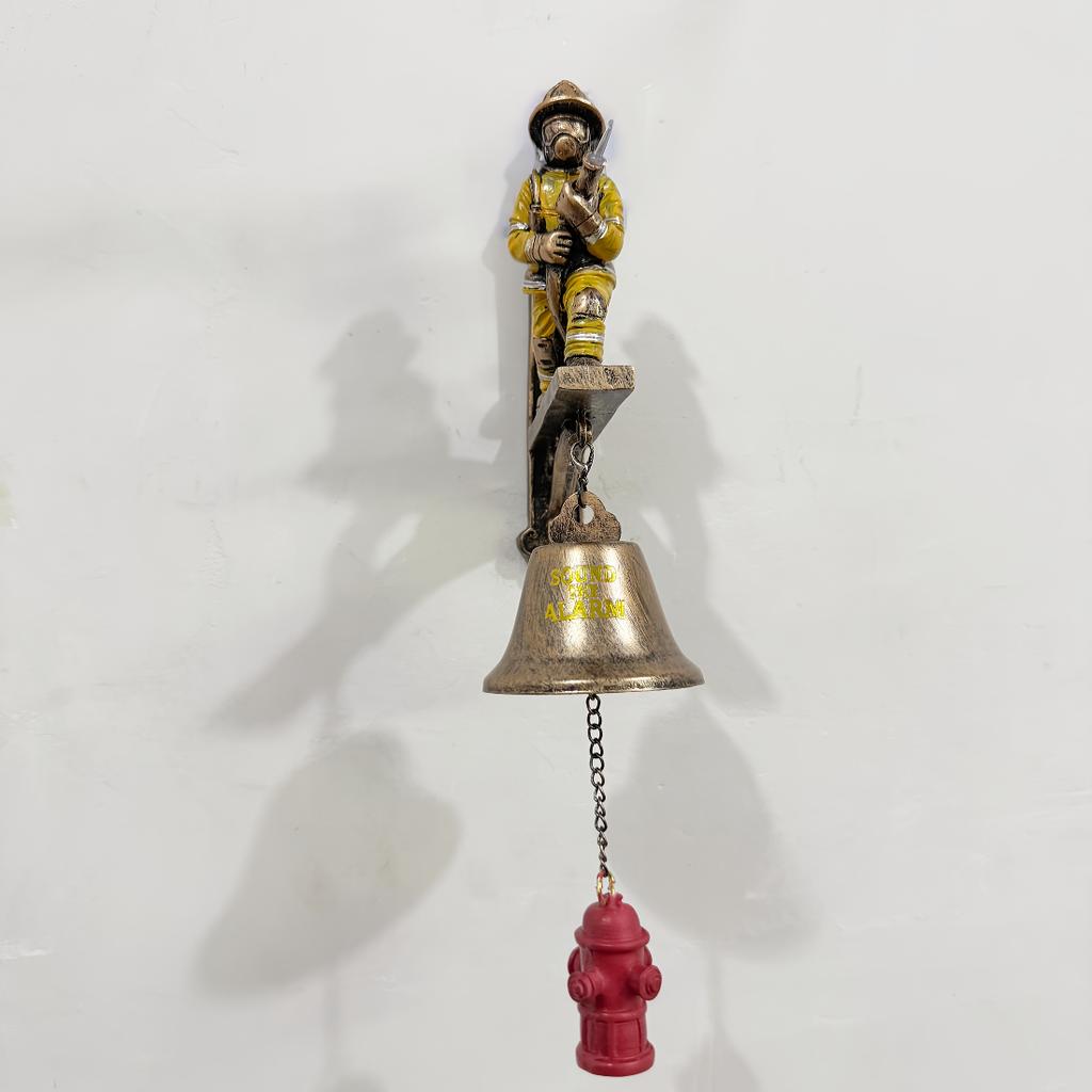 Firefighter Tribute Decorative Doorbell, Resin Wall Hanging Ornament, Indoor And Outdoor Universal Home Decoration, Memorial Gift For Firefighters