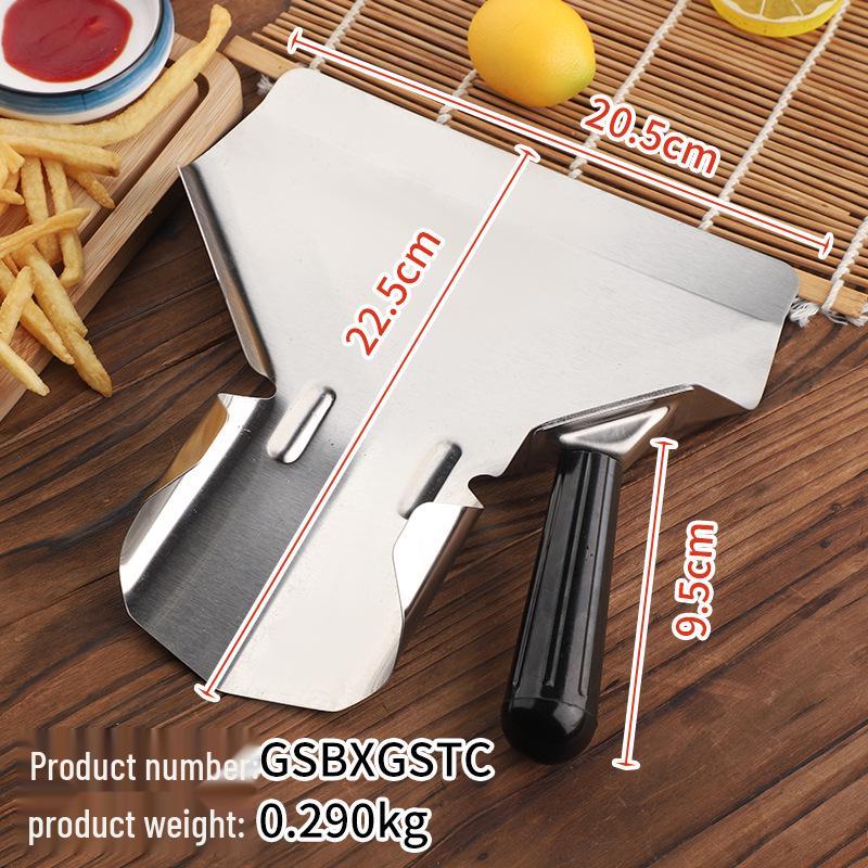Stainless Steel Single-Handle French Fry Shovel - Ideal for Burger Shops