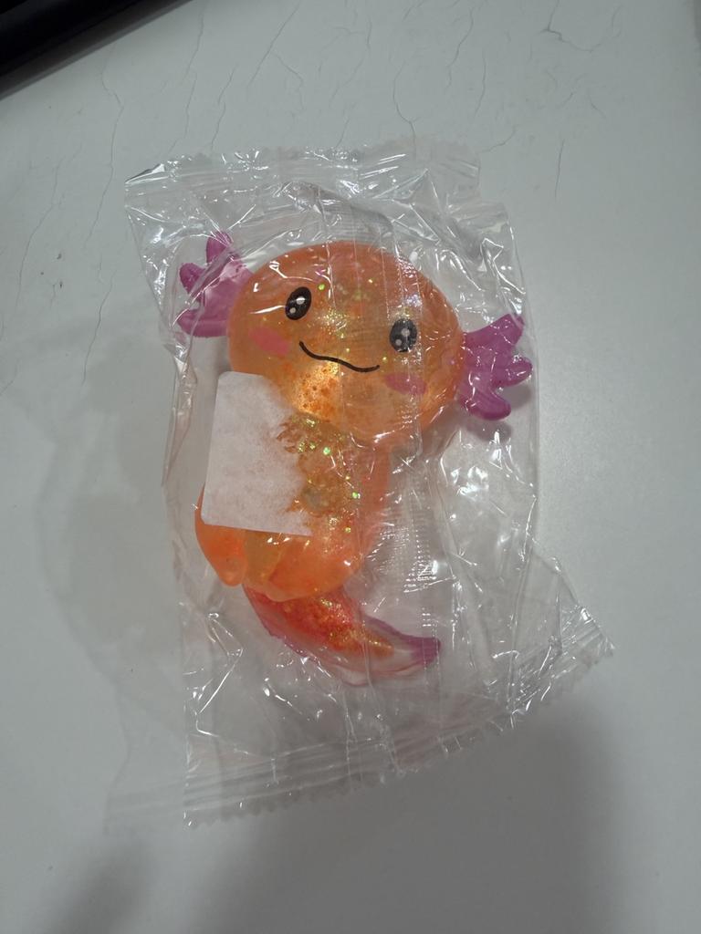 Glitter Pink Axolotl Maltose Squishy Toy Stretchable Squeeze Fidget Toy Slow Rebound Anti Stress Relief Sensory Toy Gift