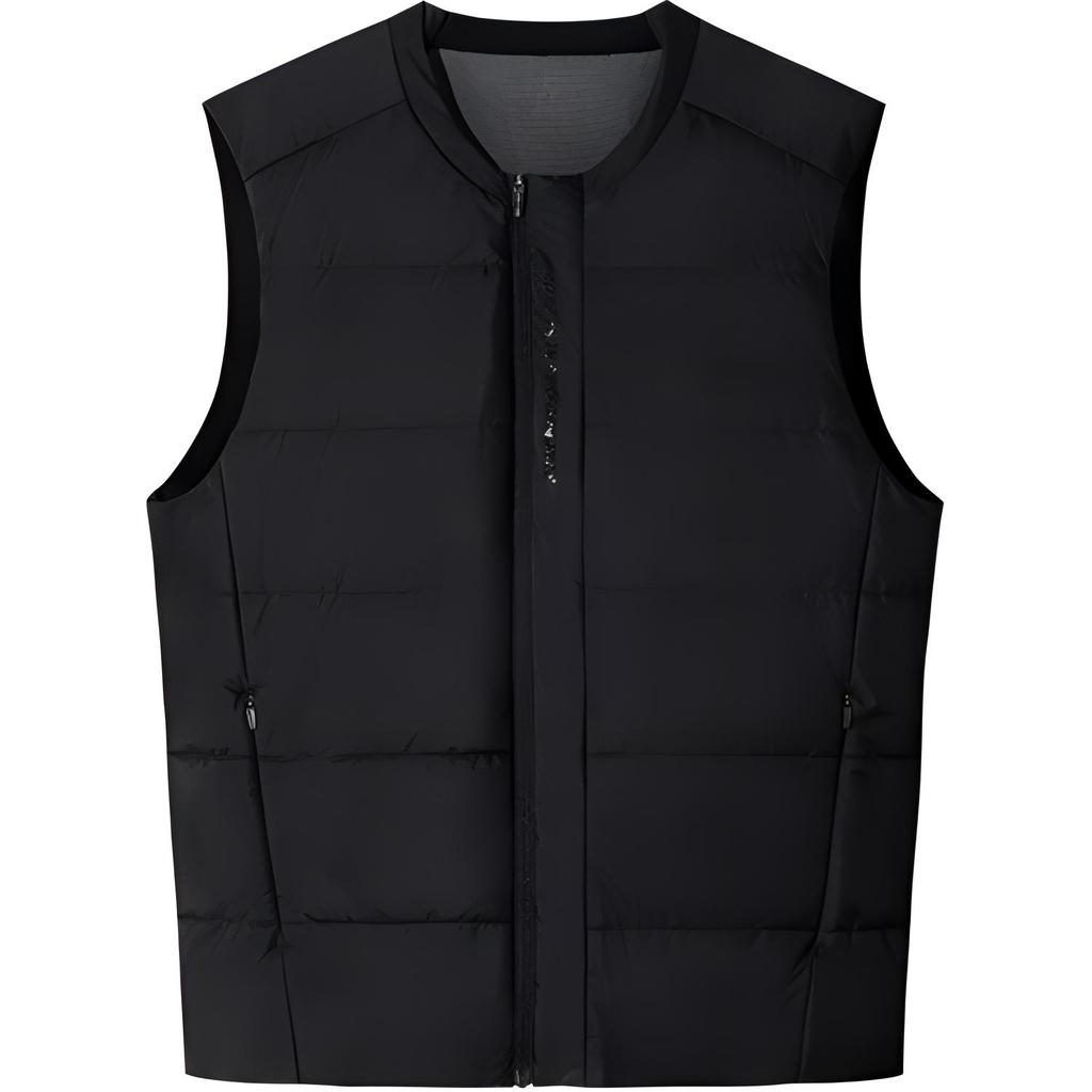 Anta Champion All-Weather Series Sports Casual Simple Splicing Warm Thick Zipper Vest Men Vests Basic-Black 152510806-1