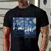 Creative Gogh Graphic Men T-Shirt Moto Cotton O-neck Short Sleeve Hip Hop Tee